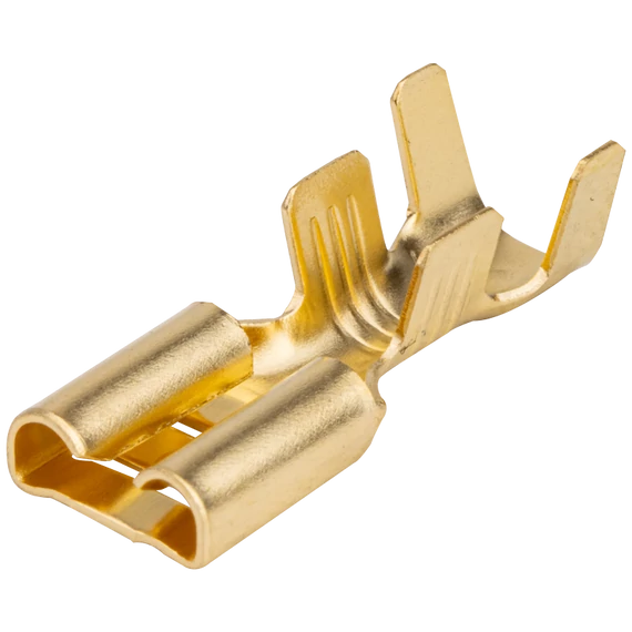 TRACON Szigeteletlen rátolható csatlakozó hüvely, sárgaréz, 6,3x0,8mm, 4-6mm2 (CSH6-2)