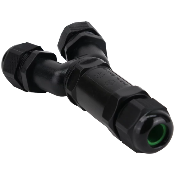 TRACON Tömítőszelencés kábeltoldó, Y-elágazó, 0.5-4 mm2, IP68, PC+PA6.6, 3P, 450VAC, 24A (CST4-Y3P)