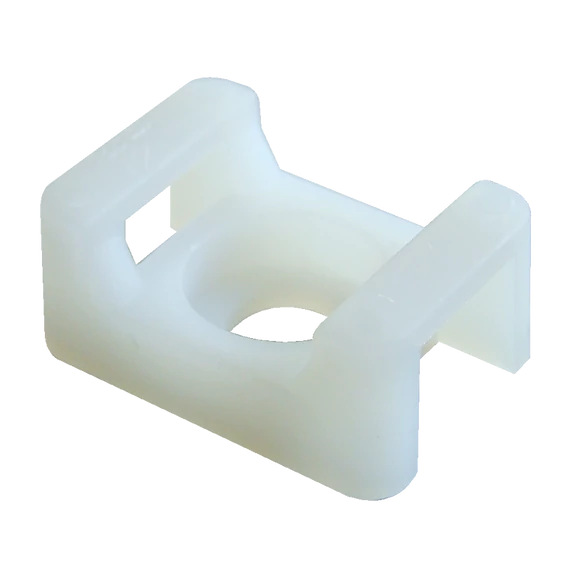 TRACON Csavarozható, 2oldalt fűzhető kábelkötegelő talp, natúr, 23x16mm, d=6,3mm, PA6.6 (CSTALP-2)