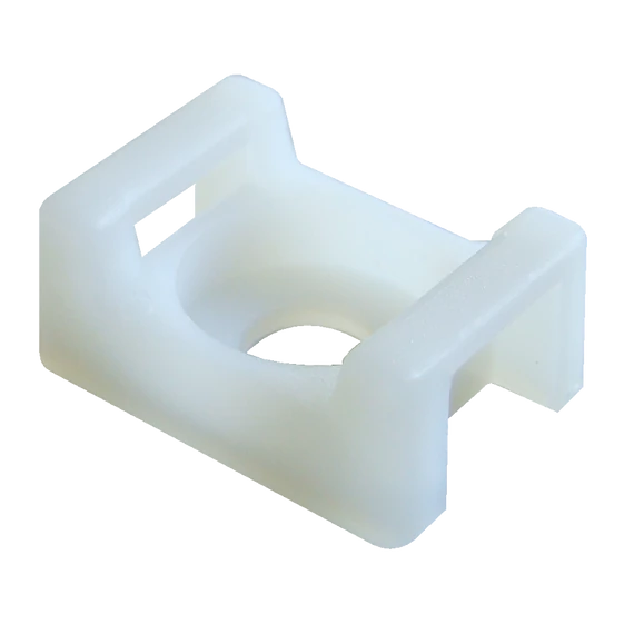 TRACON Csavarozható, 2oldalt fűzhető kábelkötegelő talp, natúr, 12.8x7mm, d=3.3mm, PA6.6 (CSTALP-3)