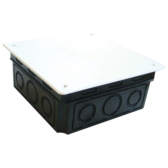 TRACON Perforált kötődoboz süllyesztett, négyzetes, fekete, 100(116)x51.5mm (D100X100)