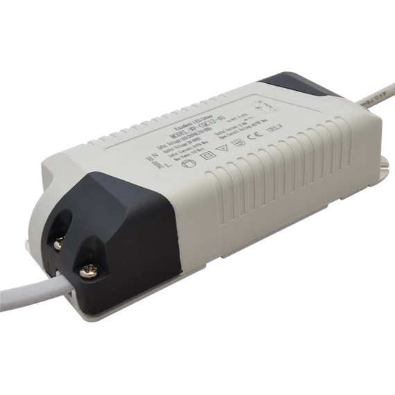 TRACON Fényerő-szabályozható meghajtó a LED-DL-12 panelekhez, 220-240 V, 50 Hz, 12 W, 300 mA (DLDD12W)