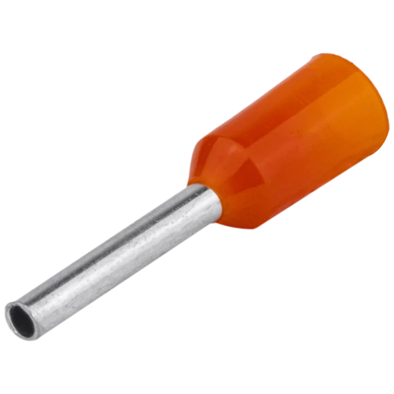 TRACON Szigetelt (PA6.6) érvéghüvely, ónozott elektr.réz, narancs, 0,5mm2, L=16mm (E030)