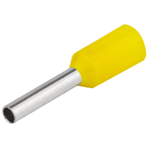 TRACON Szigetelt (PA6.6) érvéghüvely, ónozott elektrolitréz, sárga, 1mm2, L=18,4mm (E110)