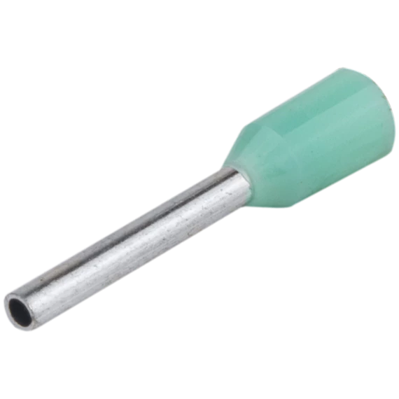 TRACON Szigetelt (PA6.6) érvéghüvely, ónozott elektrolitréz, türkiz, 0,34mm2, L=10,4mm (E136)