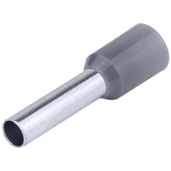 TRACON Szigetelt (PA6.6) érvéghüvely, ónozott elektrolitréz, szürke, 2,5mm2, L=14,2mm (E16)