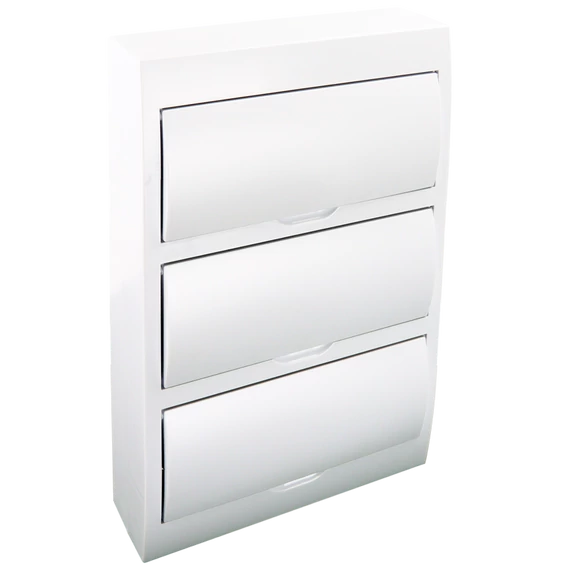 TRACON Falon kívüli elosztódoboz fehér ajtóval, N/PE sínnel, 3x14 (42) modul, IP40, (HxWxD=473x305x101mm) (EDFKN-14/3)