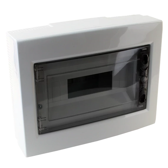 TRACON Falon kívüli elosztódoboz, füstszínű-sík ajtóval, NPE nélkül, 1x12 (12) modul, IP40, (HxWxD=260x330x92mm) (EDFKS-12/1)