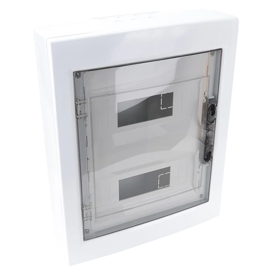 TRACON Falon kívüli elosztódoboz, füstszínű-sík ajtóval, NPE nélkül, 2x12 (24) modul, IP40, (HxWxD=415x330x100mm) (EDFKS-12/2)