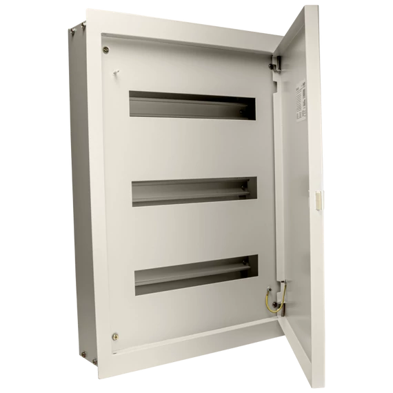 TRACON Fém elosztódoboz süllyesztett, maszkos, fehér, 3x16 mod, HxWxD = 626x464x115mm, IP42, RAL1013 (EDSF-16/3)