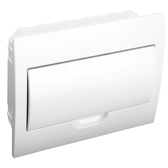 TRACON Süllyesztett elosztódoboz, fehér ajtóval, N/PE sínnel, 1x12 modul, IP40, (HxWxD=200x256x66mm) (EDSN-12/1)