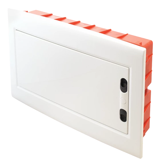 TRACON Süllyesztett elosztódoboz, fehér-sík ajtóval, NPE nélkül, 1x18 (18) modul, IP40, (HxWxD=270x440x85mm) (EDSSN-18/1)