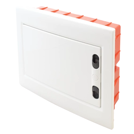 TRACON Süllyesztett elosztódoboz, fehér-sík ajtóval, NPE nélkül, 1x8 (8) modul, IP40, (HxWxD=180x220x88mm) (EDSSN-8/1)