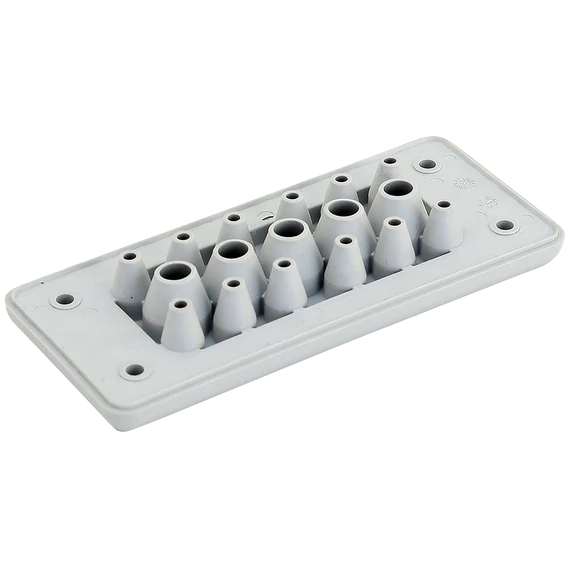 TRACON Elosztószekrény kábelbevezető,gumi, 17db kábelhez, 127x56x19mm, IP65 (EKBV-16)