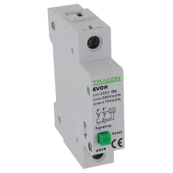 TRACON Feszültségcsökkenési-növekedési kioldó EVOH-hoz, Un:230VAC, 50Hz, Udown:170VAC, Uup:270VAC (EVOH-UOVR)