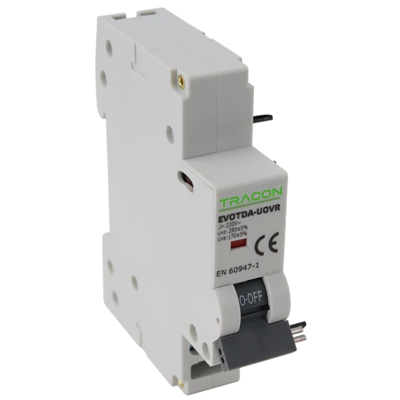 TRACON Feszültségcsökkenési-növekedési kioldó EVOTDA-hoz, Un:230VAC, 50Hz, Udown:170VAC, Uup:270VAC (EVOTDA-UOVR)