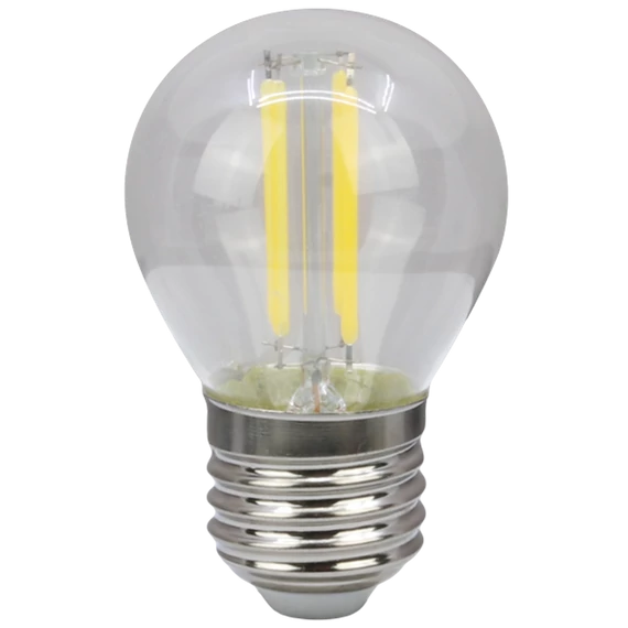 TRACON COG LED gömb fényforrás, átlátszó, 230 VAC, E27, 4W, 470 lm, G45, 2700K, EEI=E (FILG454WW)