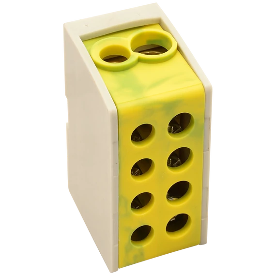 TRACON Főáramköri leágazó kapocs, sínre szerelhető, zöld/sárga, 1x35 + 1x25mm2/1x35 + 1x25mm2, 400VAC, 125A (FLE-35/25ZS)