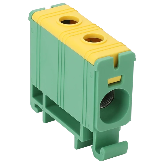 TRACON Főáramköri leágazó kapocs, sínre szerelhető, zöld-sárga, 2.5-35mm2, max. 1000VAC, 1500VDC, max.135A (FLEAL-35/1ZS)
