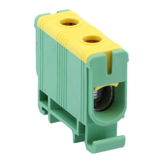 TRACON Főáramköri leágazó kapocs, sínre szerelhető, zöld/sárga, 6-50mm2, max. 1000VAC/1500VDC, max.160A (FLEAL-50/1ZS)