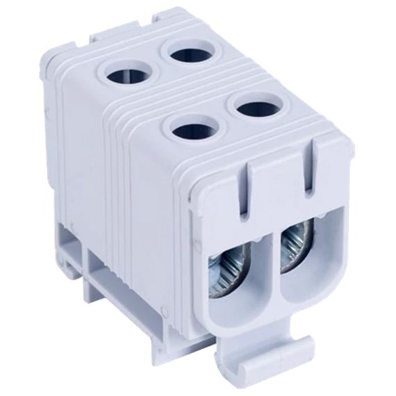 TRACON Főáramköri leágazó kapocs, sínre szerelhető, szürke, 6-50mm2, max. 1000VAC/1500VDC, max.160A (FLEAL-50/2)