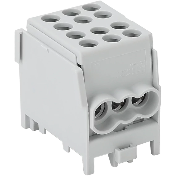 TRACON Főáramköri leágazó kapocs, sínre szerelhető, szürke, 2.5-25mm2, max. 1000VAC/DC, max.101A (FLECU-25-16-3)