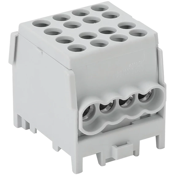TRACON Főáramköri leágazó kapocs, sínre szerelhető, szürke, 2.5-25mm2, max. 1000VAC/DC, max.101A (FLECU-25-16-4)