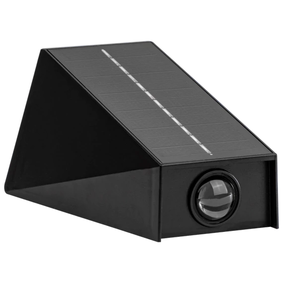 TRACON Napelemes kerti falilámpa, 0,4W, 3000K, 30 lm, 3,7V/1300mAh Li, IP44 (GARSL2)