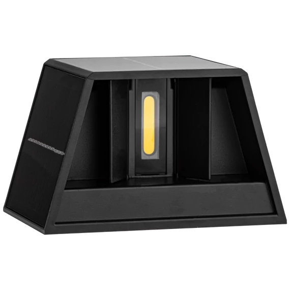 TRACON Napelemes kerti falilámpa, 0,4W, 3000K, 36 lm, 3,7V/1300mAh Li, IP44 (GARSLA)
