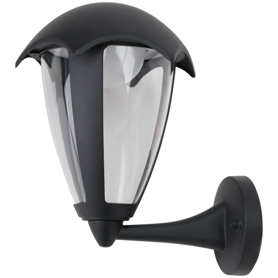 TRACON LED-es kültéri fali lámpa, álló karos, 230 VAC, 50 Hz, 8 W, 550 lm, 3000 K, IP54, EEI=G (GARU8W)