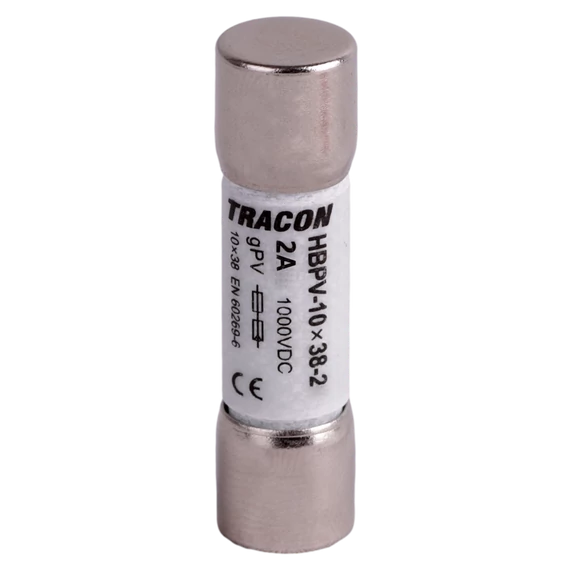 TRACON Hengeres biztosító PV, gPV, 2A, 1000VDC, 10kA, 10x38 (HBPV-10X38-2)