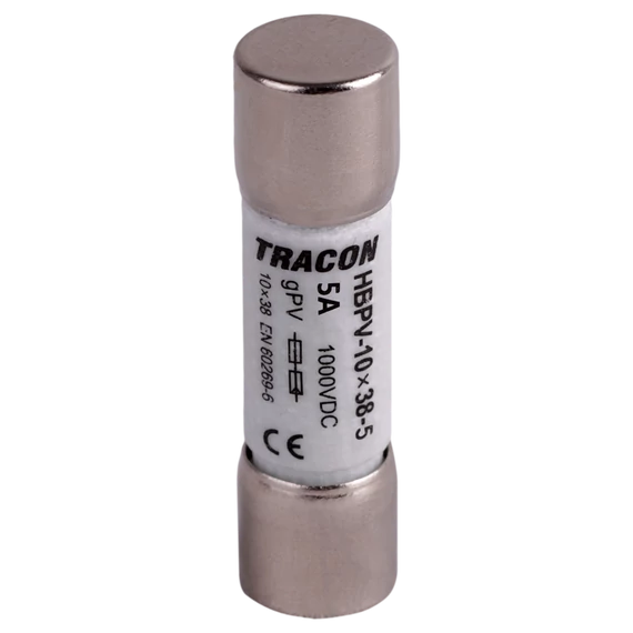 TRACON Hengeres biztosító PV, gPV, 5A, 1000VDC, 10kA, 10x38 (HBPV-10X38-5)