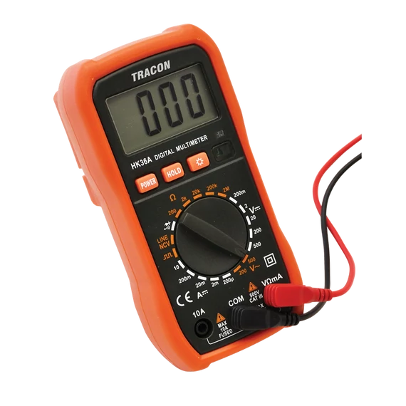 TRACON Digitális multiméter, DCV, ACV, DCA, OHM, diode check, NCV, signal (HK36A)