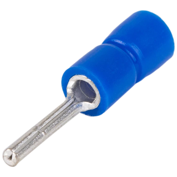 TRACON Szigetelt csapos saru, ónozott elektrolitréz, kék, 2,5mm2, (l1=12mm, d1=2,3mm), PVC (KCS)