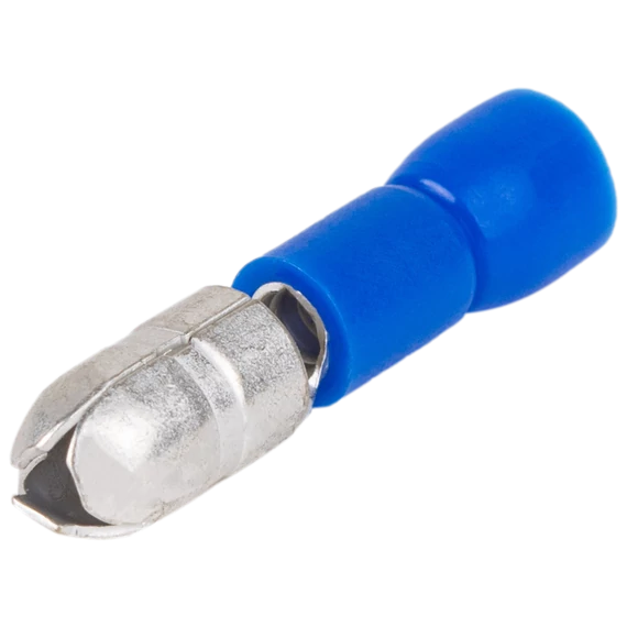 TRACON Szigetelt hengeres csatlakozó dugó, elektrolitréz, kék, 2,5mm2, (d1=2,3mm, d2=5mm), PVC (KH4)