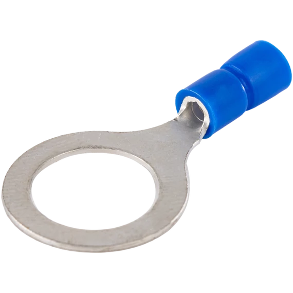 TRACON Szigetelt szemes saru, ónozott elektrolitréz, kék, 2,5mm2, M10, (d1=2,3mm, d2=10,5mm), PVC (KSZ10)