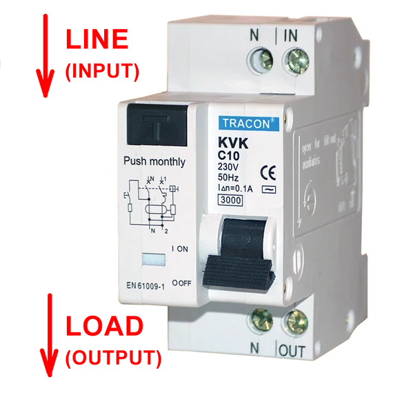 TRACON Kombinált védőkapcsoló, 2P, 2 modul, B karakterisztika, 32A, 300mA, 3kA, AC, E3 (KVKB-32/30)