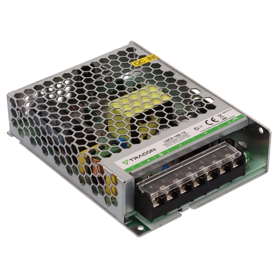 TRACON Fém házas LED meghajtó, 90-264VAC/12VDC, 100W, 0-8,5A, IP20 (LDCV-100-12)