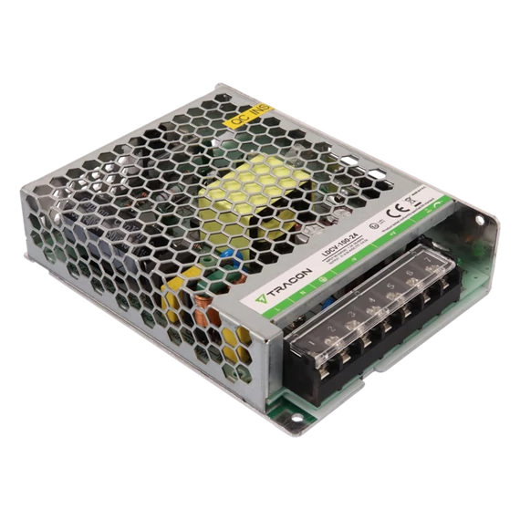 TRACON Fém házas LED meghajtó, 90-264VAC/24VDC, 100W, 0-4,5A, IP20 (LDCV-100-24)