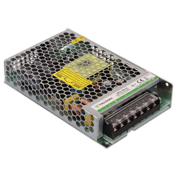 TRACON Fém házas LED meghajtó, 90-264VAC/12VDC, 150W, 0-12,5A, IP20 (LDCV-150-12)