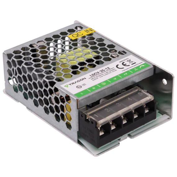 TRACON Fém házas LED meghajtó, 90-264VAC/12VDC, 35W, 0-3A, IP20 (LDCV-35-12)