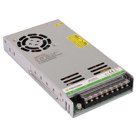 TRACON Fém házas LED meghajtó, 90-264VAC/12VDC, 350W, 0-29A, IP20 (LDCV-350-12)