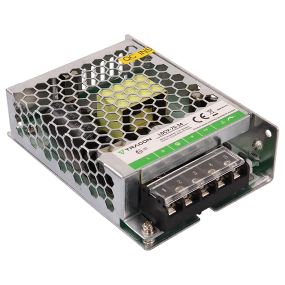 TRACON Fém házas LED meghajtó, 90-264VAC/24VDC, 75W, 0-3,2A, IP20 (LDCV-75-24)
