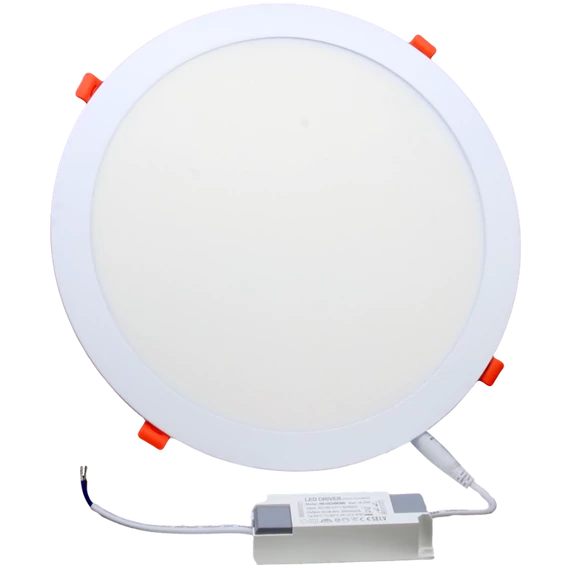 TRACON Beépíthető LED mélysugárzó, kerek, fehér, 230 VAC 50Hz, 21 W, 2155 lm, D=300 mm, 2700 K, IP40, EEI=F (LED-DL-21WW)