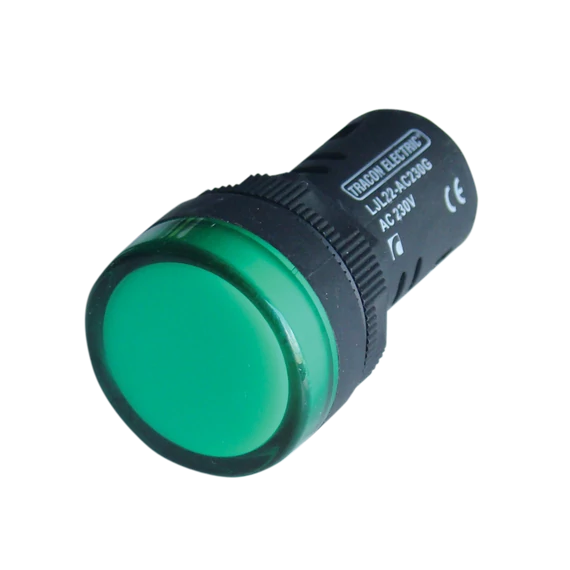 TRACON LED-es jelzőlámpa, zöld, 48V AC/DC, d=22mm (LJL22-GD)