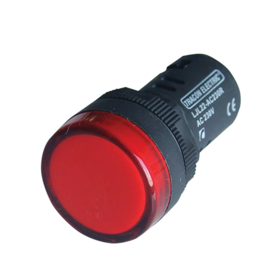 TRACON LED-es jelzőlámpa, piros, 24V AC/DC, d=22mm (LJL22-RC)