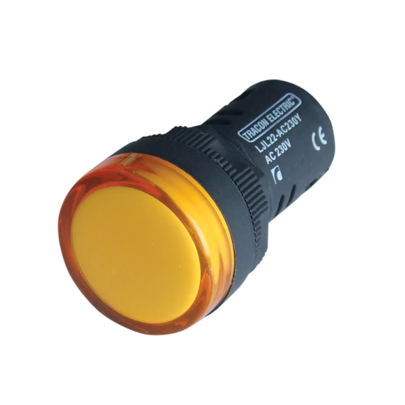 TRACON LED-es jelzőlámpa, sárga, 24V AC/DC, d=22mm (LJL22-YC)