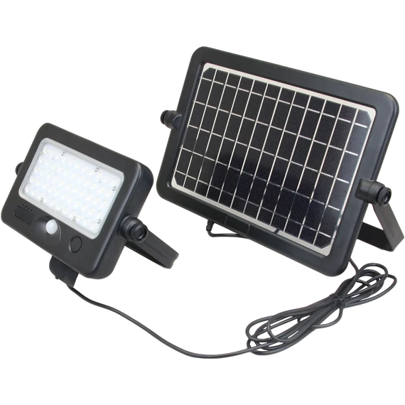 TRACON Napelemes LED fényvető mozgásérzékelővel, 10 W, 4000 K, 1100 lm, IP65, 3,7 V 7200 mAh (LSFLK10W)