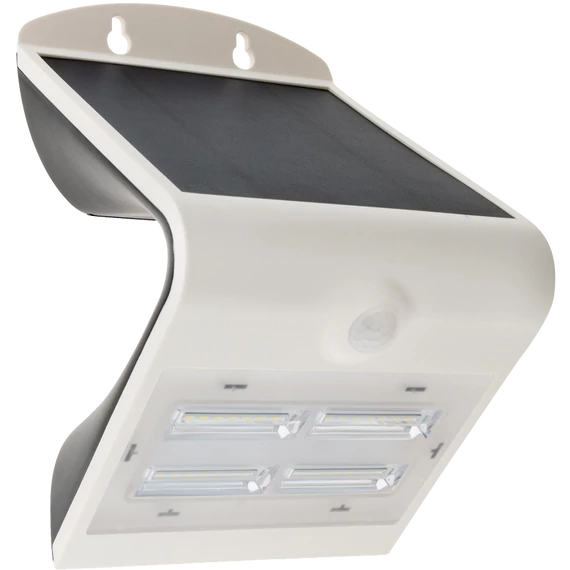 TRACON Napelemes LED fali világítótest mozgásérzékelővel, fehér, 3,2 W, 4000 K, 400 lm, IP65, 3,7 V, 2 Ah (LSLBW3W)