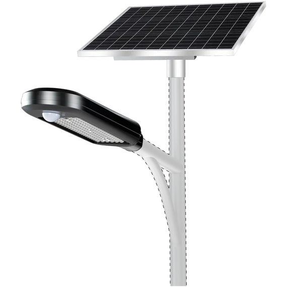 TRACON Napelemes utcalámpa állítható napelemmel, 40 W, 4000 K, 5200 lm, IP65, 12,8 V 15000 mAh LiFePO4 (LSLSB40W)
